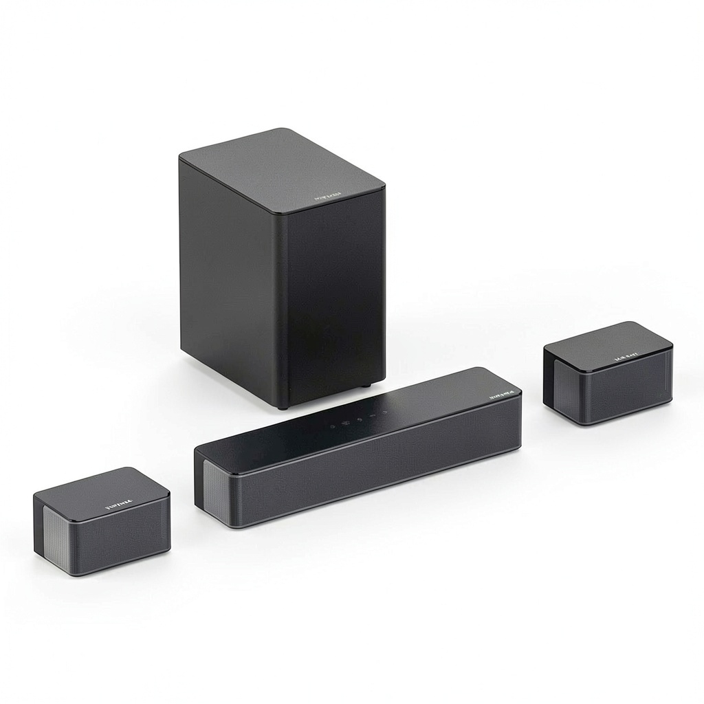 Ultimea 5.1 Sound Bar connected to a smart TV in a living room