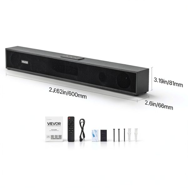 VEVOR Sound Bar 2.0 Channel Bluetooth TV Speaker Compact-7