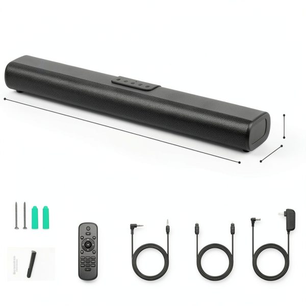 Sugift Sound Bar Dual Bass 3D Surround Slim TV Audio-2