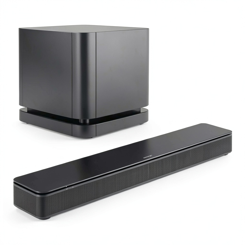 Bose TV Speaker and Bass Module 500 setup in a living room