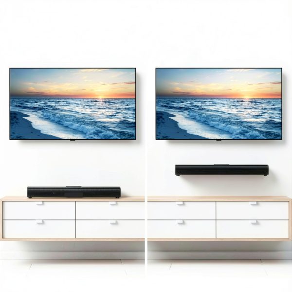 Sugift Sound Bar Dual Bass 3D Surround Slim TV Audio-4