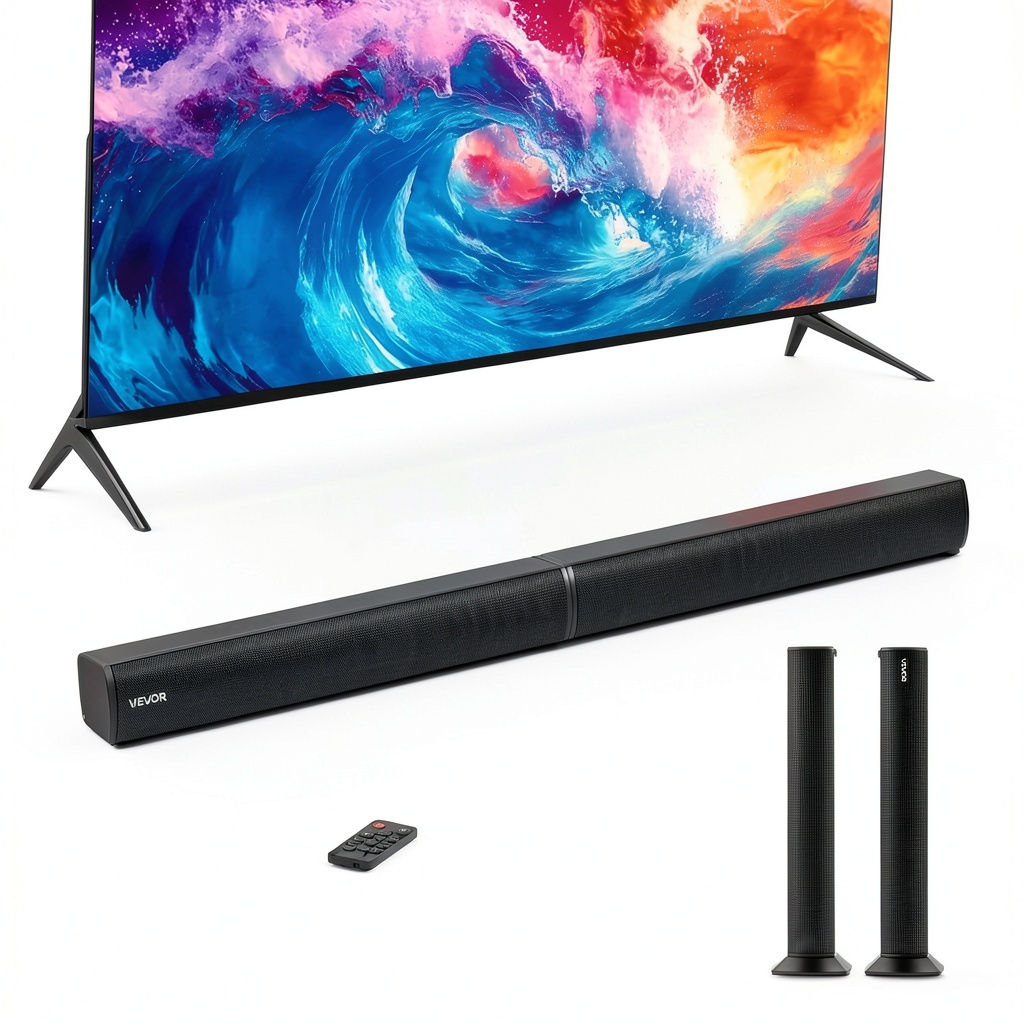 VEVOR Sound Bar connected to a smart TV in a living room