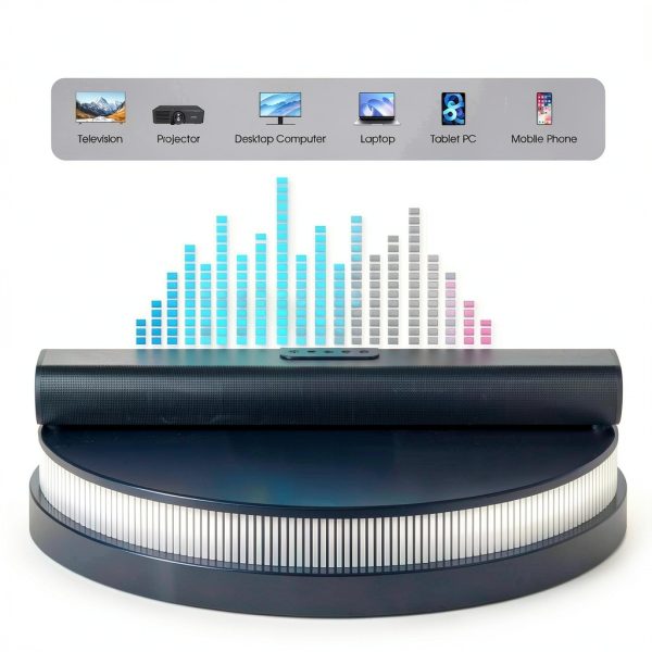 Sugift Sound Bar Dual Bass 3D Surround Slim TV Audio-8
