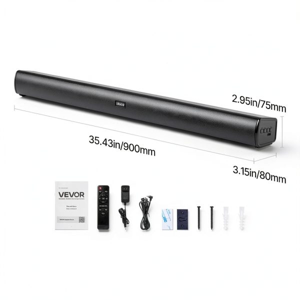 VEVOR Sound Bar 2.1 Channel Compact Smart TV Speaker-7
