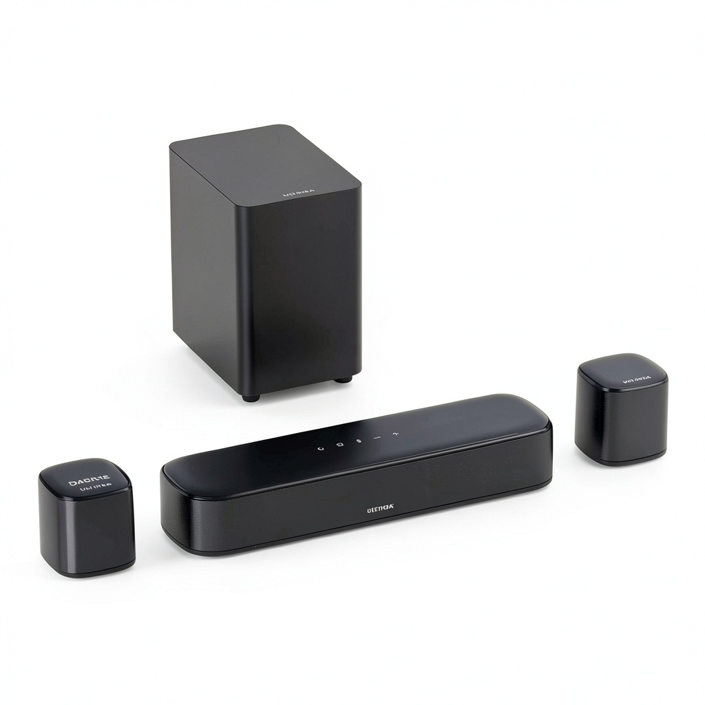 Ultimea Aura A30 soundbar setup in a modern living room
