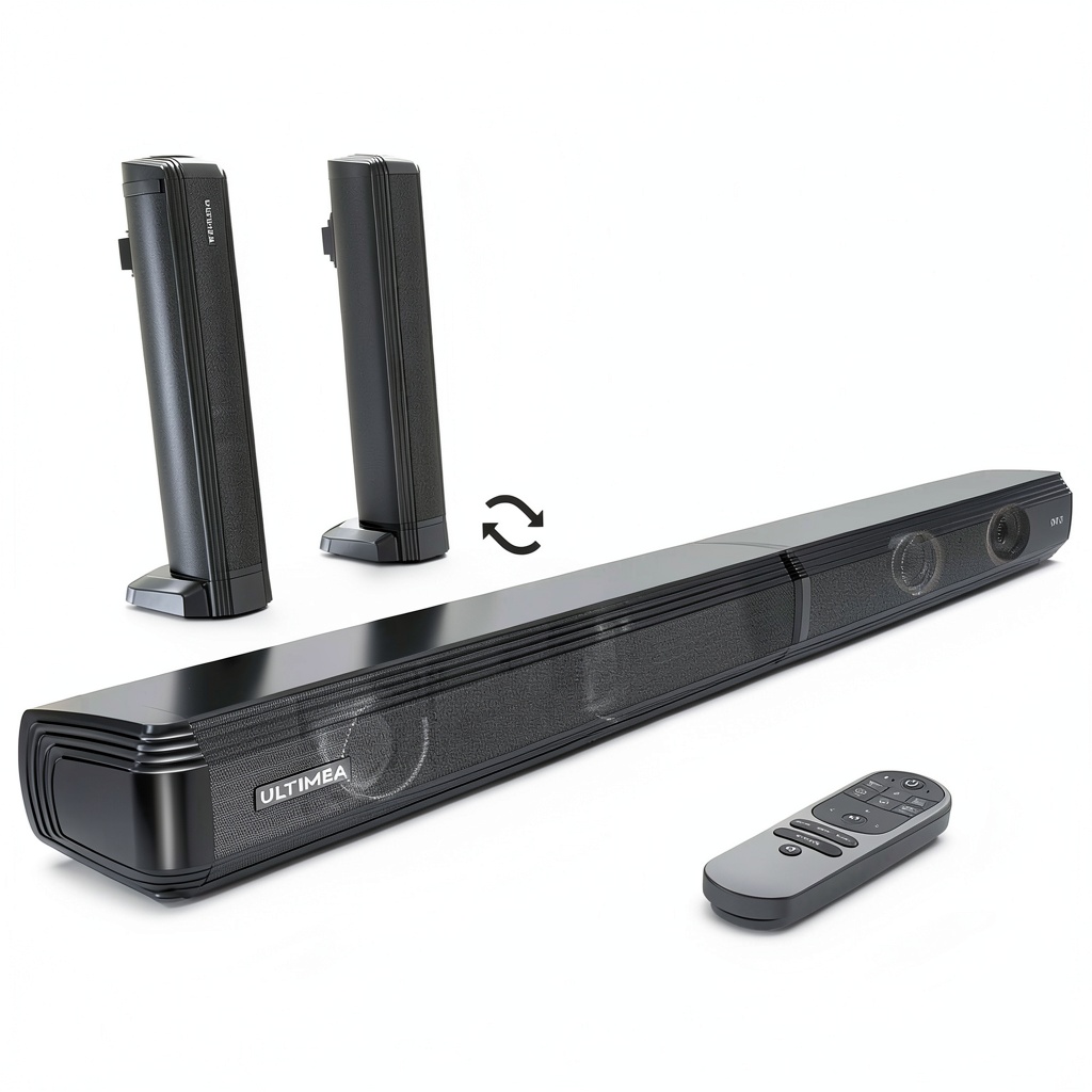 Ultimea Apollo S40 Pro soundbar in a modern living room setup