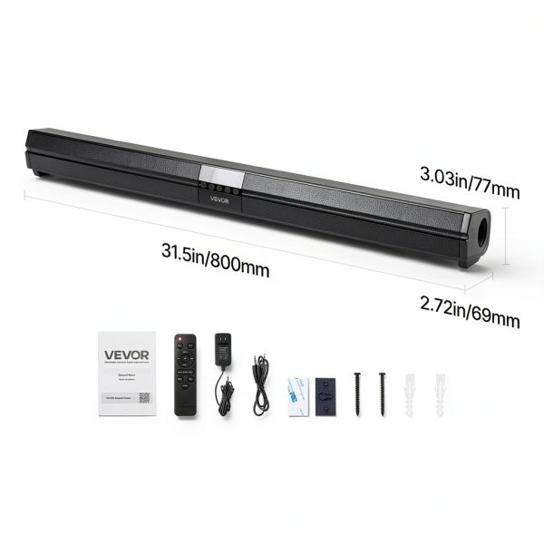 VEVOR Sound Bar 2.0 Channel Bluetooth Surround Smart TV-7