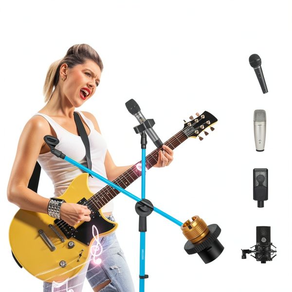 5 Core Red Iron Guitar Stool Foldable Frame Built-in Neck Rest-6