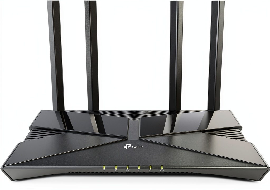 Installing TP Link Refurbished Archer AX20 AX1800 Smart Dual Band Wi Fi 6 Router on a wooden desk