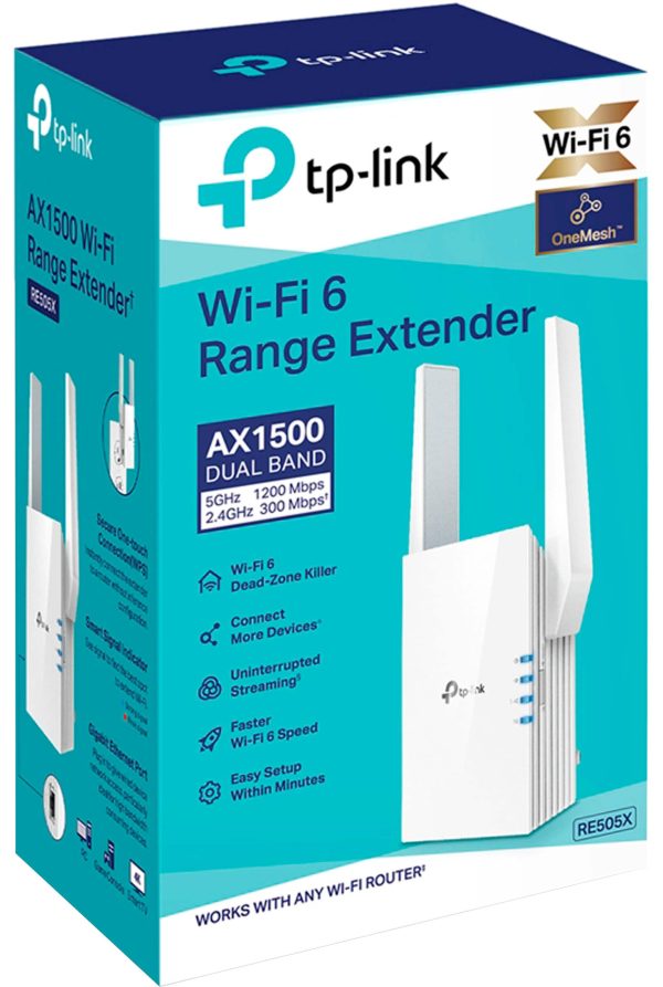 TP-Link RE505X AX1500 Wi-Fi 6 Range Extender with Gigabit Ethernet-1