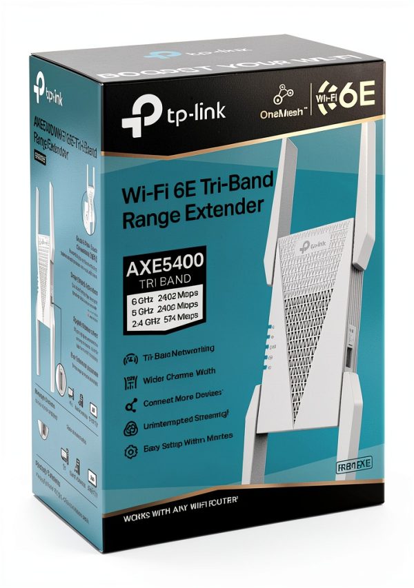 TP-Link AXE5400 Tri Band Mesh Wi‑Fi 6E Range Extender White-4