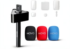 Movo Wireless Lavalier Handheld Grip for Interview Mic WMX-HMF2-0