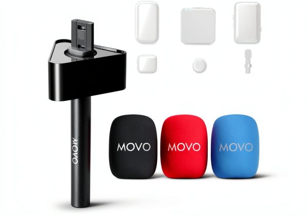 Movo Wireless Lavalier Handheld Grip for Interview Mic WMX-HMF2-0